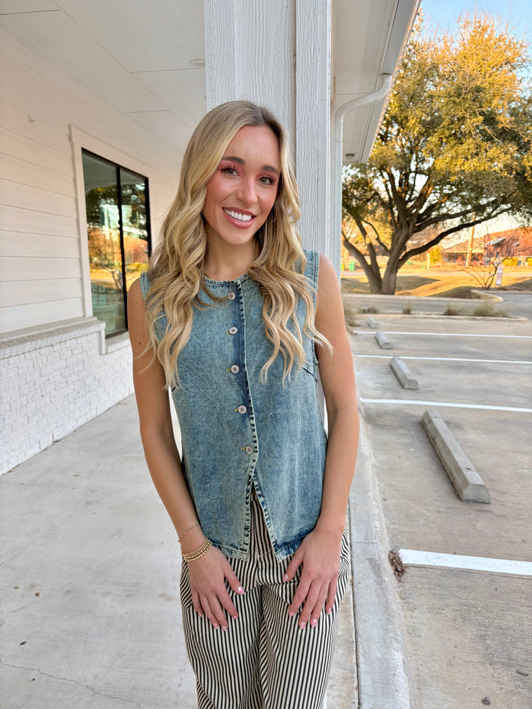 Darlin' Denim Vest Top