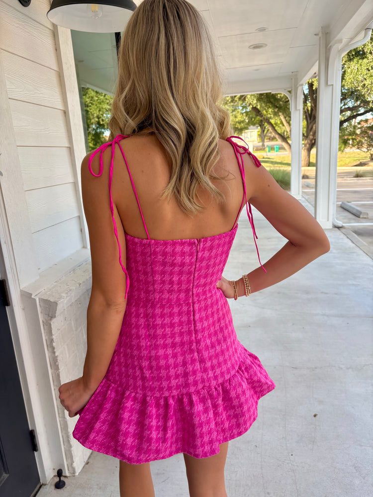 Vivi Pink Tweed Romper