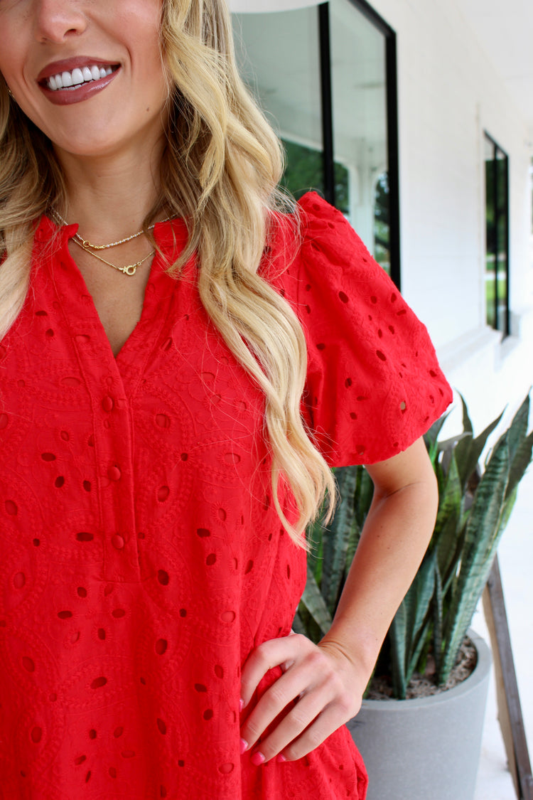 Villa Nova Eyelet Midi Dress