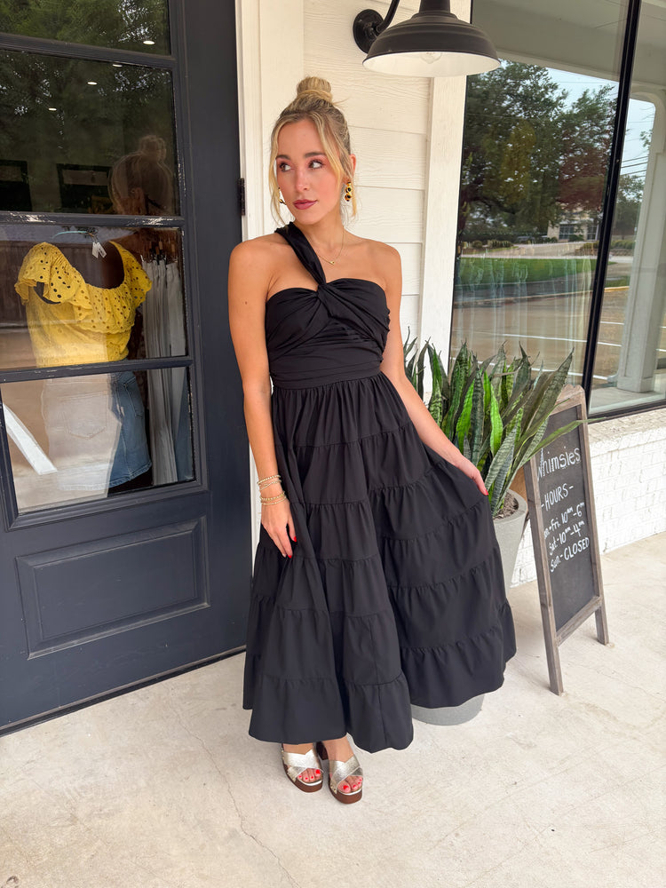 A Night Out One Shoulder Midi Dress