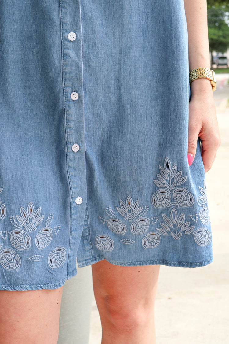 Always Down For Denim Sleeveless Dress