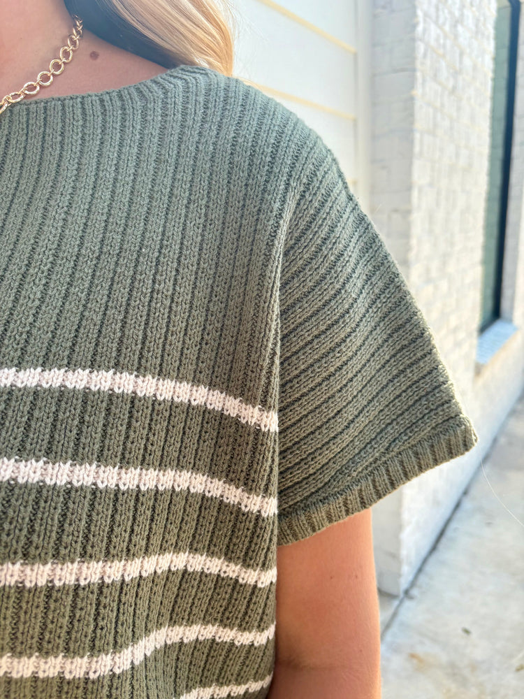 On The Run Striped Sweater Top