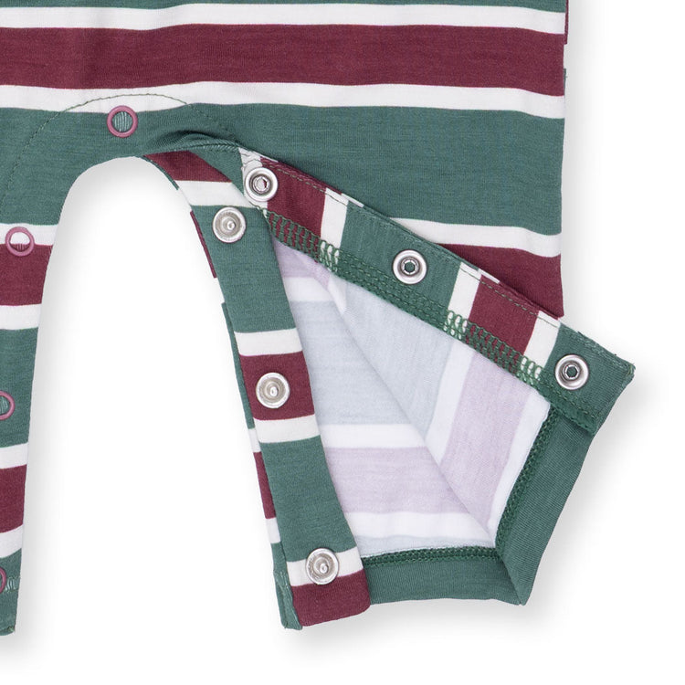 Rugby Stripe Green Polo Romper