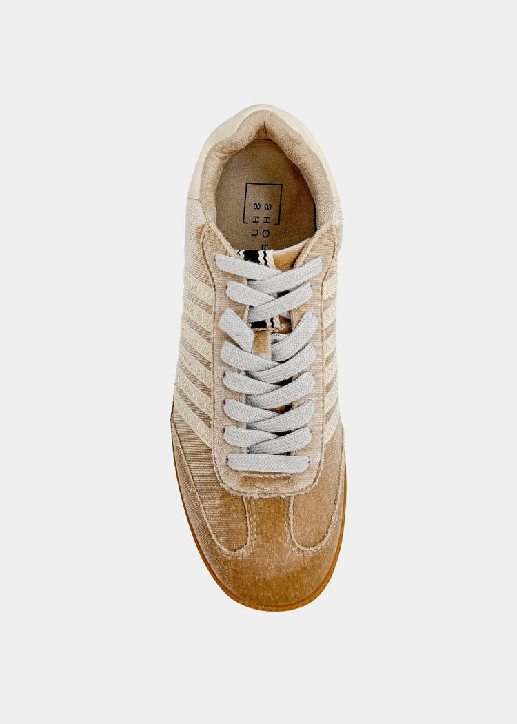 Stevie Taupe Velvet Sneaker