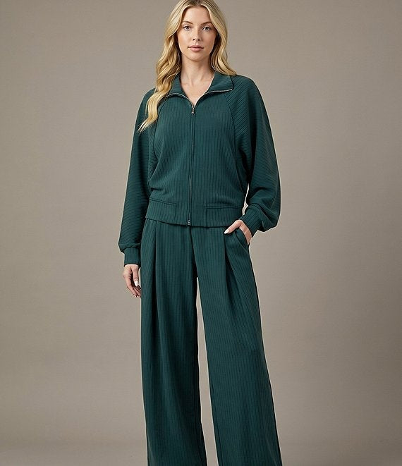Hot Take Structured Stripe Zip Jacket