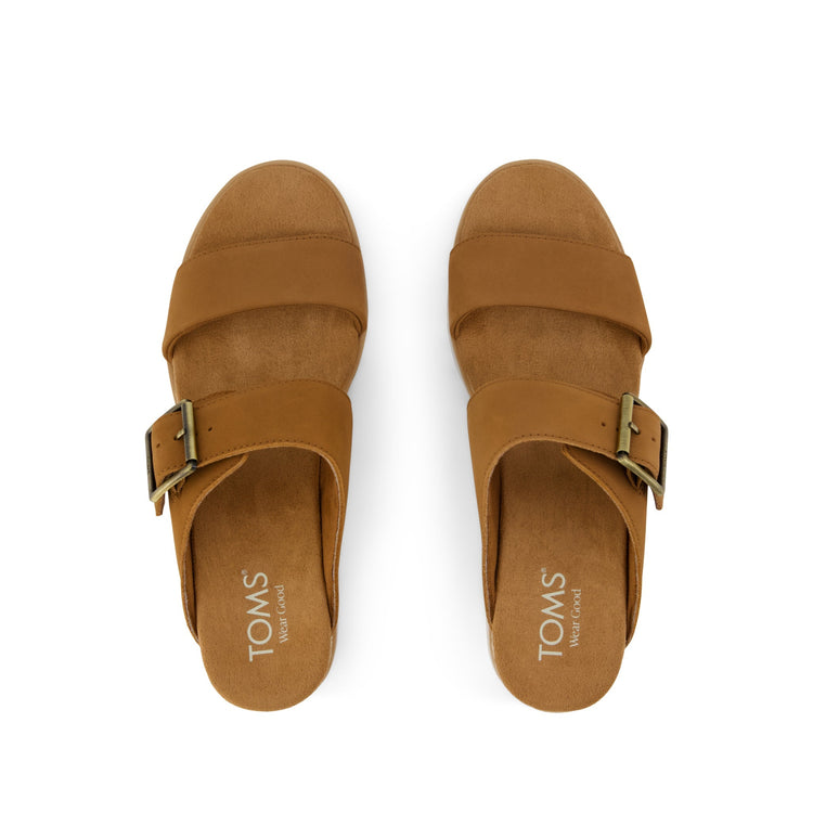 Toms Diana Buckle Brown Sugar Mule Wedge Sandal