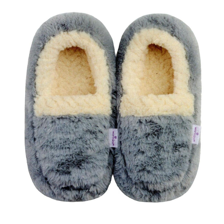 Warmies Gray Sherpa Slippers