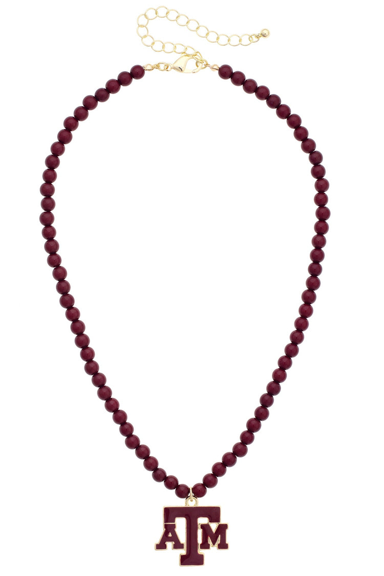 Game Day Beaded Logo Pendant Necklace