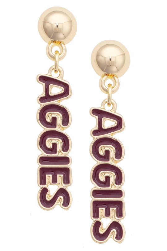 Game Day Puffy Nameplate Earrings