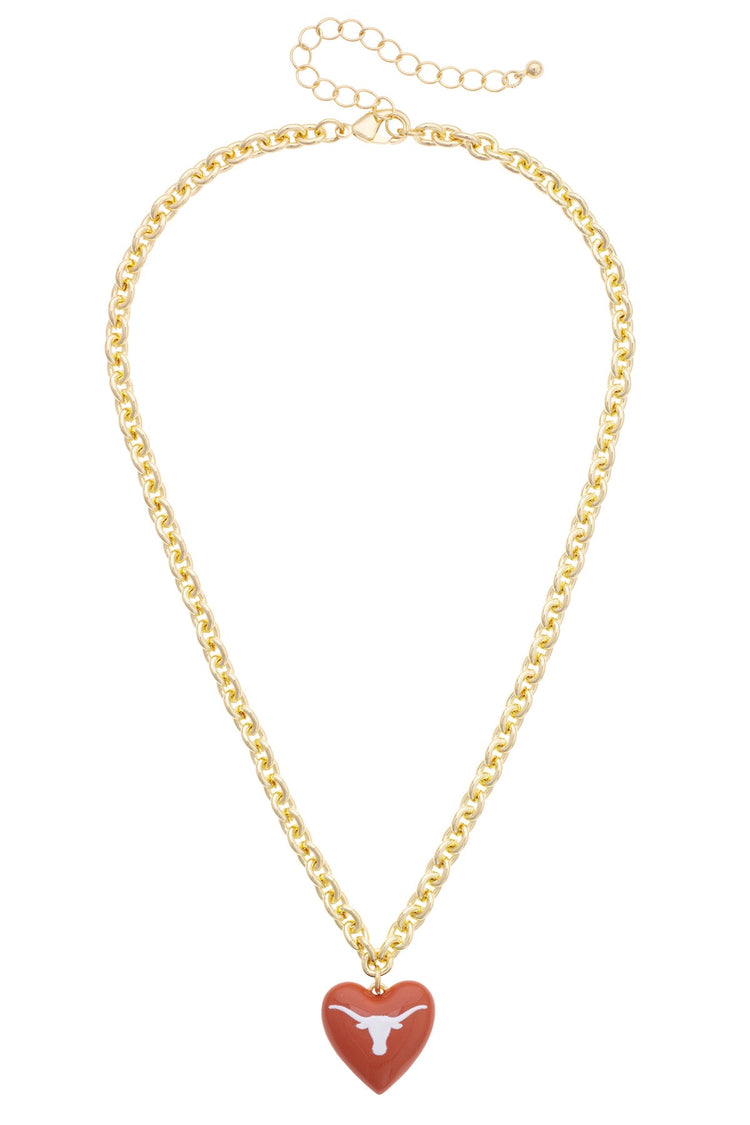 Texas Longhorns/Texas A&M Heart Pendant Necklace