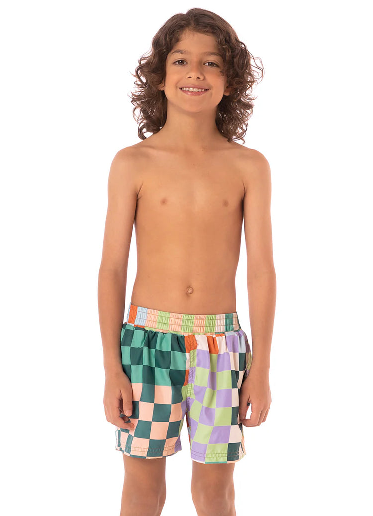 Boys Chess Little Sailor Swim Trunks