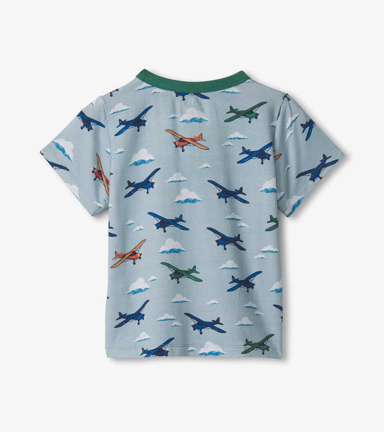 Airplanes Bamboo Henley Tee