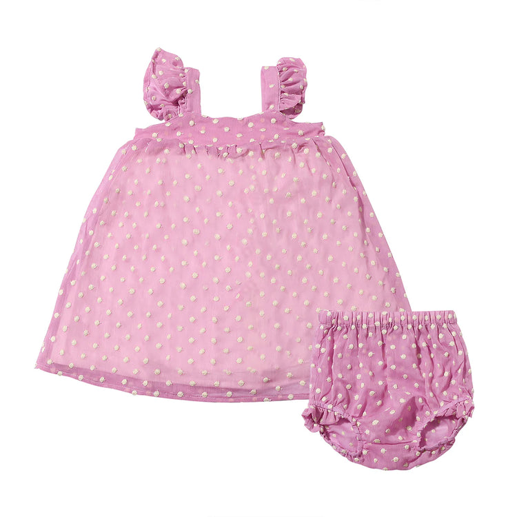 Berry Mesh Dot Georgie Dress