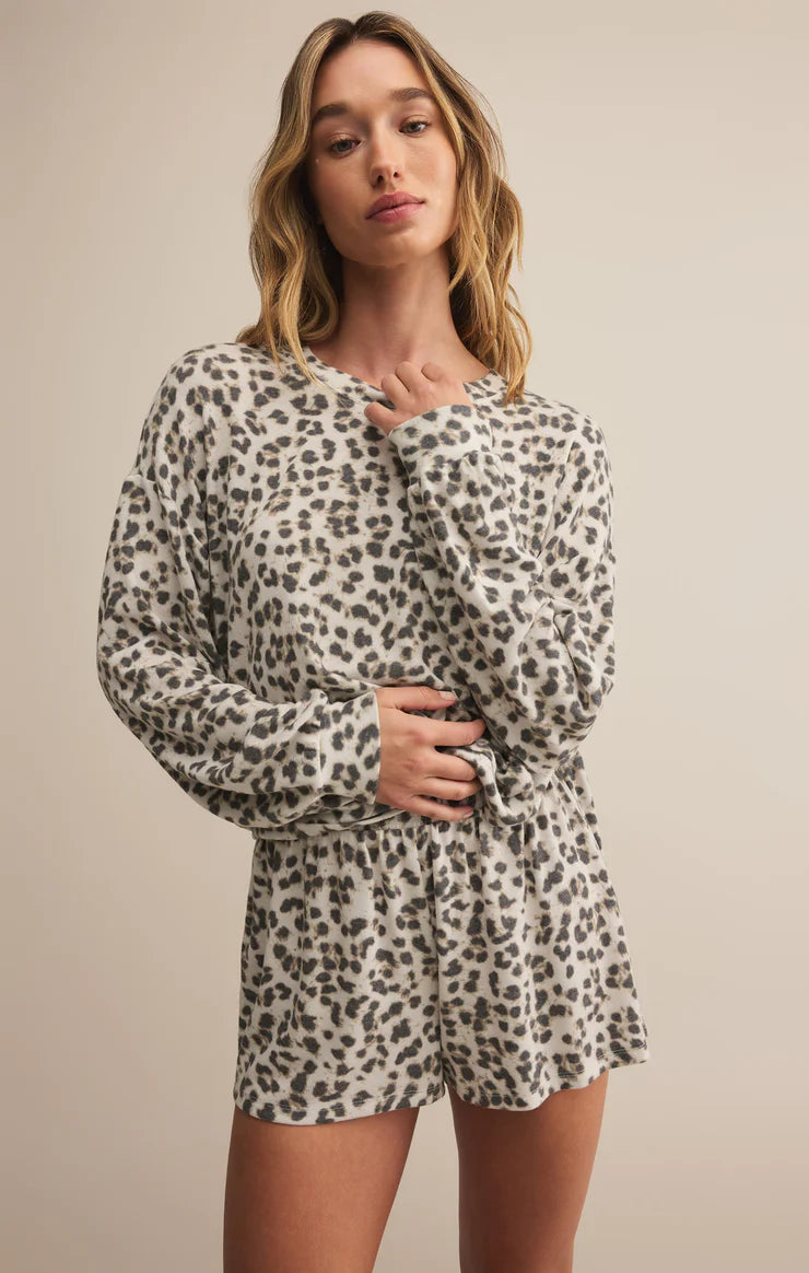 Luxe Leopard LS Top