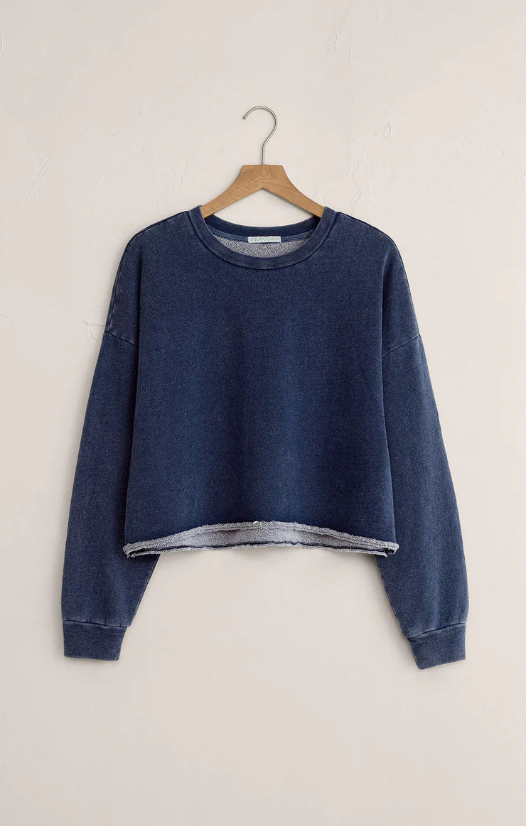 Circuit Knit Denim Sweatshirt