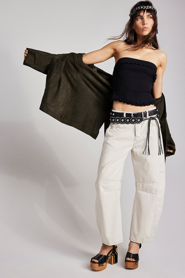 Good Luck Mid Rise Barrel Jean