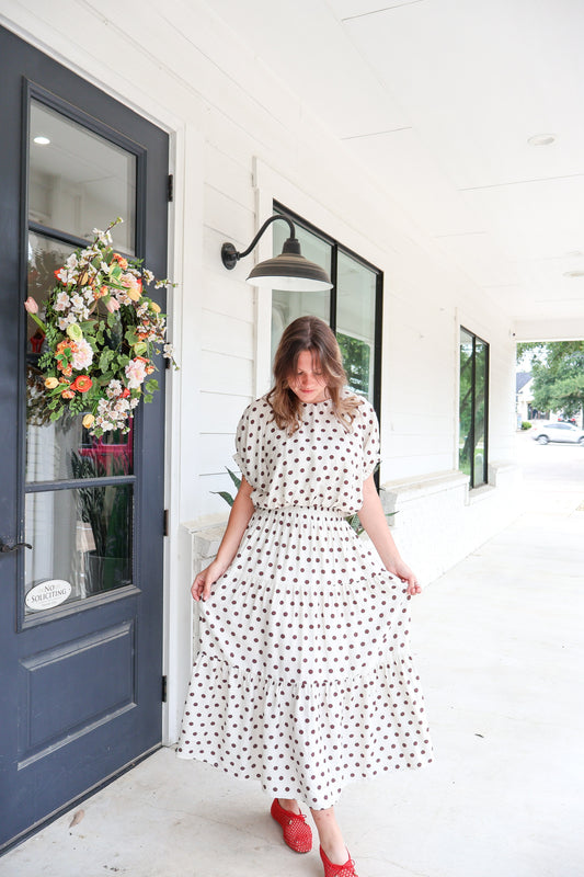 Get Spotted Midi Skirt