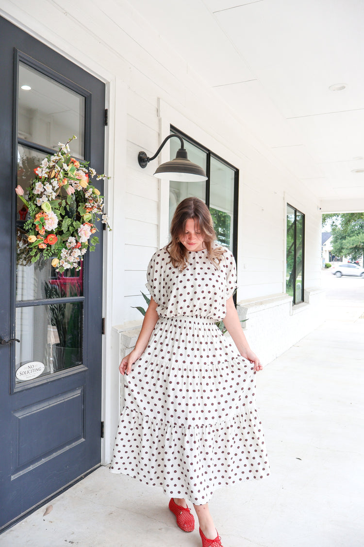 Get Spotted Midi Skirt
