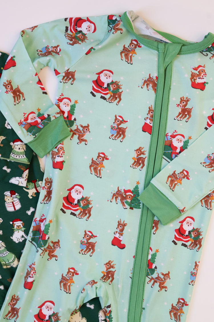 Vintage Reindeer & Santa Uni Convertible Romper