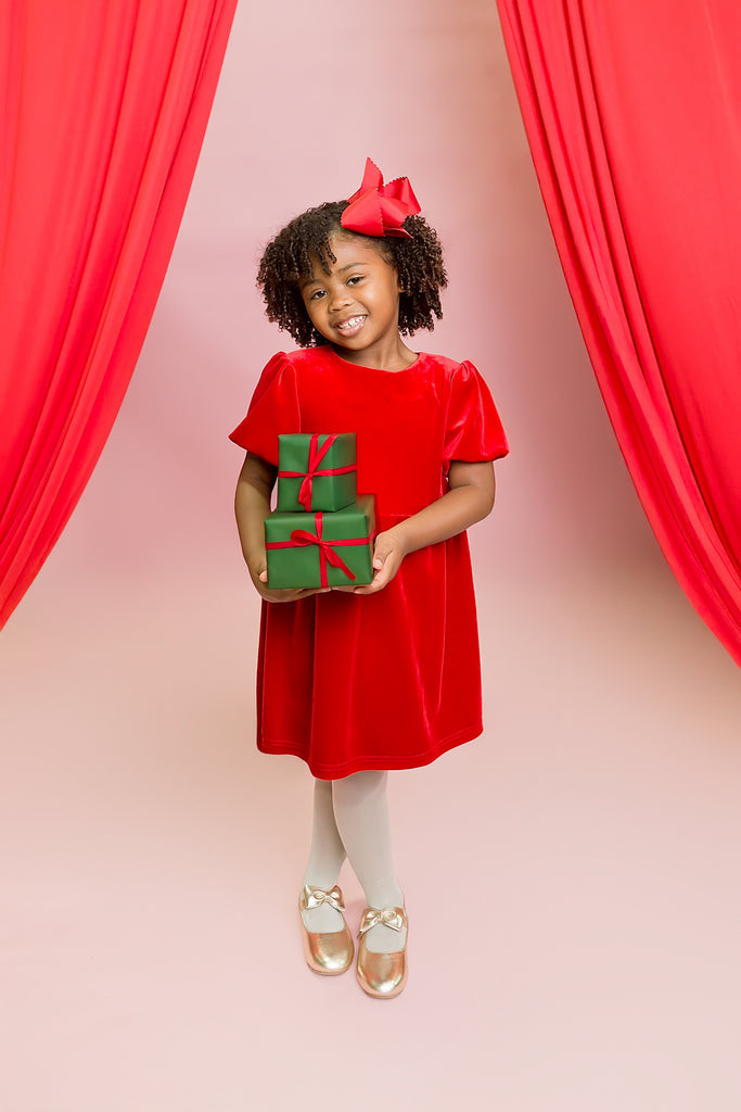 Red Velvet Bow Dress