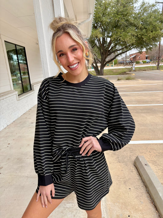 Cozy Cues Long Sleeve Top & Shorts Set