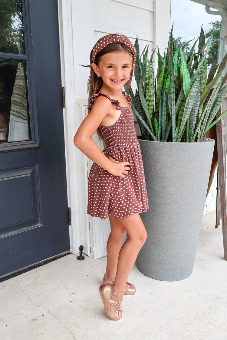 Chocolate Polka Dot Lainey Dress