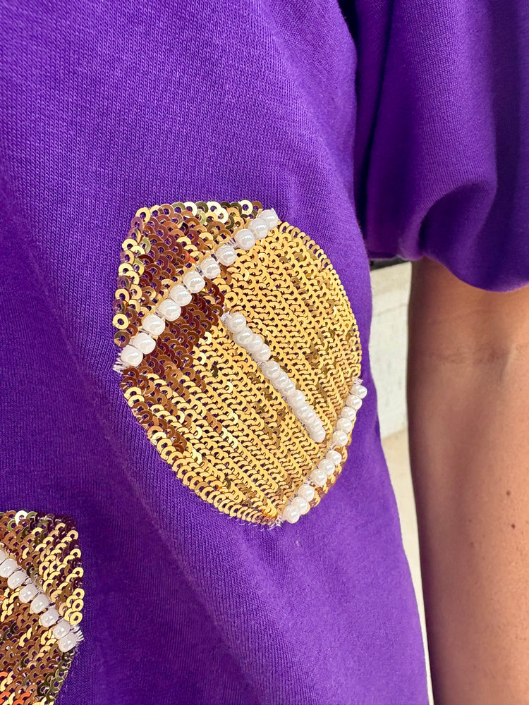 Purple/Gold Tina Football Top