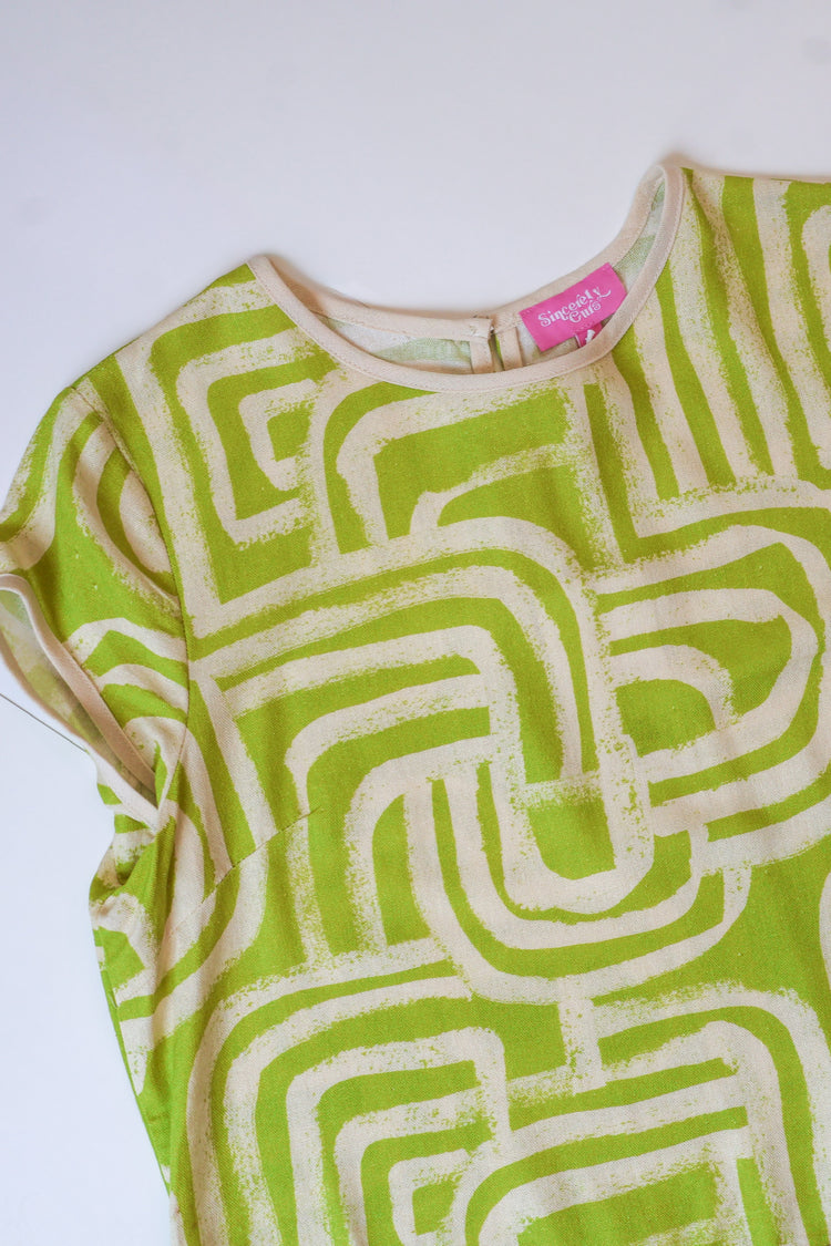 Matcha Maze Short Sleeve Linnea Top