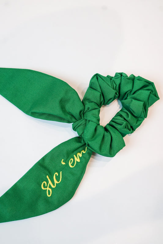 Game Day Embroidered Scrunchie w/Tails