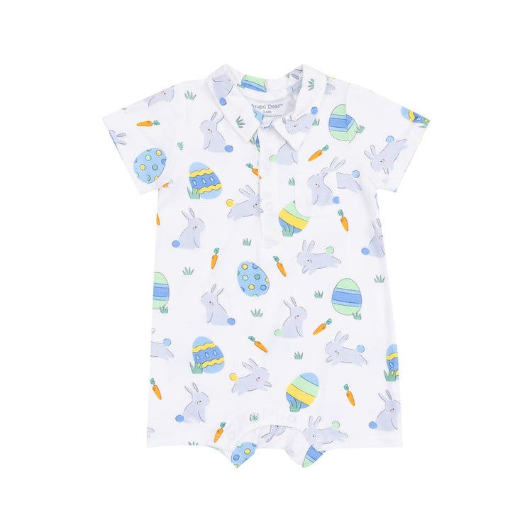 Easter Bunnies Blue Polo Shortie