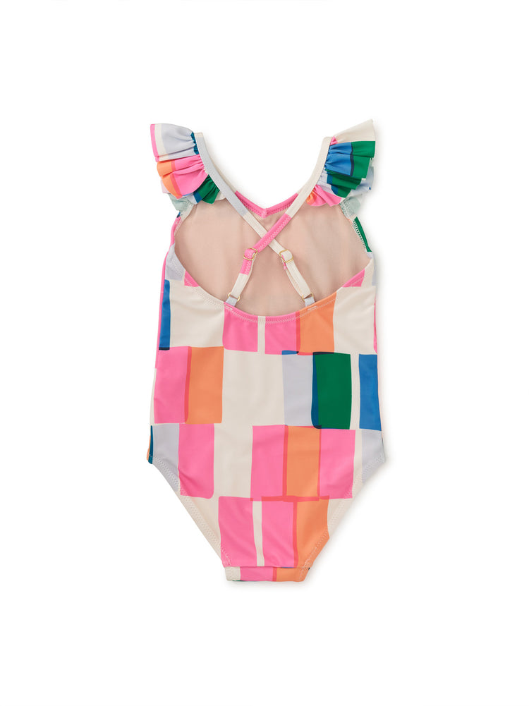 Copacabana Tile Ruffle One-Piece Swimsuit