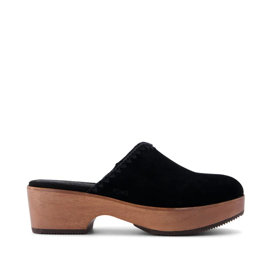 Toms Addison Black Suede Clog