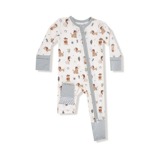 Cowboy Dogs Zipper Romper