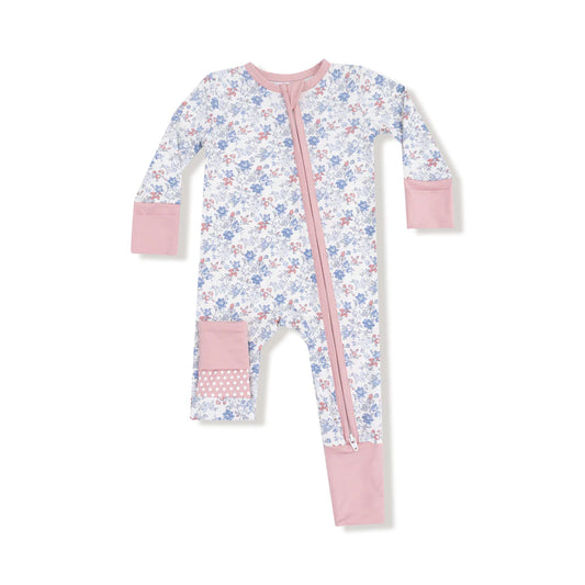 Country Girl Floral Zipper Romper