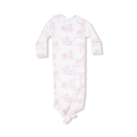 Farm Toile Pink Knotted Gown