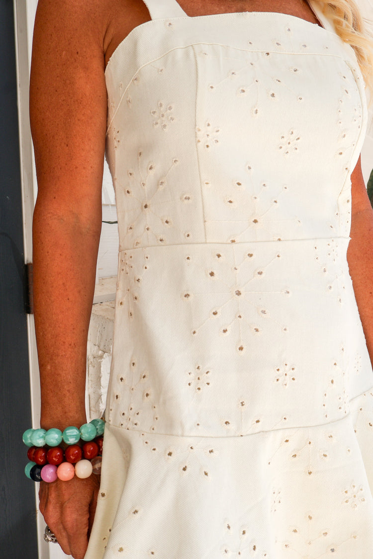 Ivory Eyelet Emily Mini Dress