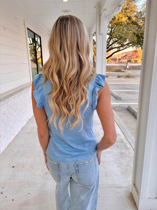 North Ruffle Sleeve Tank