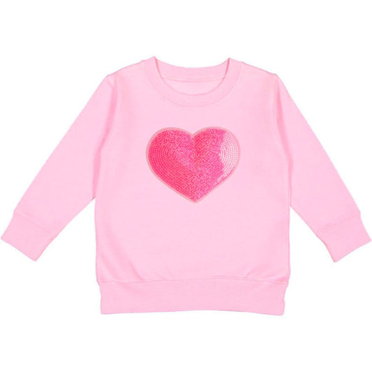 Heart Sequin Patch Valentine's Day Sweatshirt