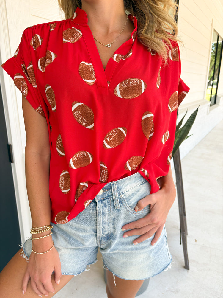 Go Red Emerson Placket Top