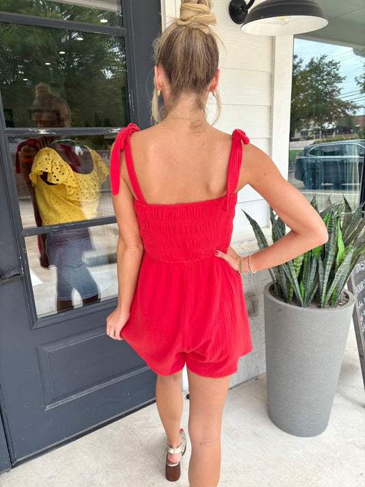 Cherry On Top Smocked Romper