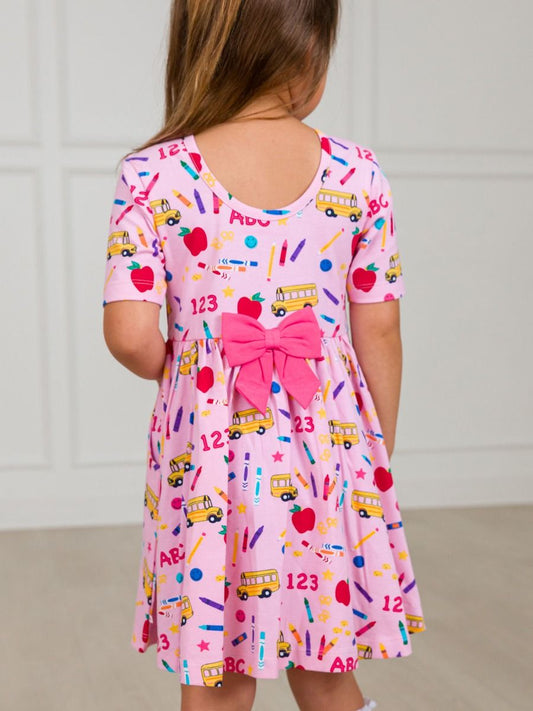 Pink School House Knit S/S Twirl Dress