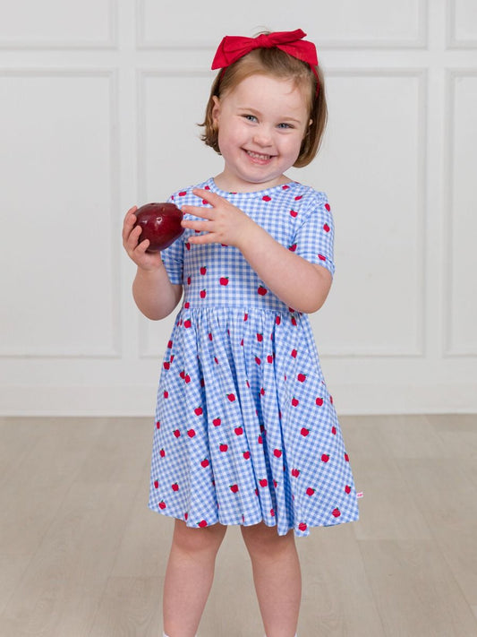 Apple Orchard Gingham S/S Twirl Dress