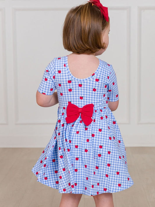 Apple Orchard Gingham S/S Twirl Dress