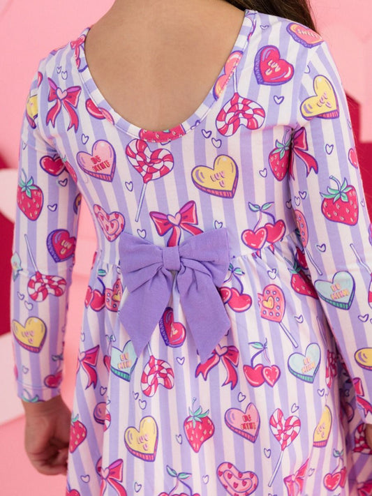 Lolly Hearts LS Twirl Dress