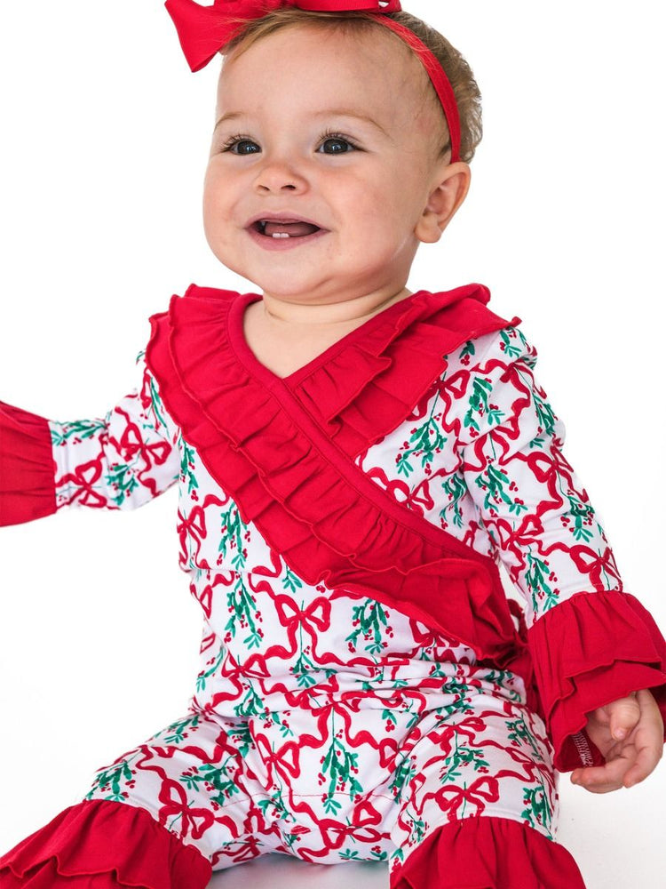 Carol of the Bows LS Ruffle Flare Romper