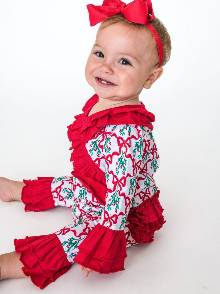Carol of the Bows LS Ruffle Flare Romper