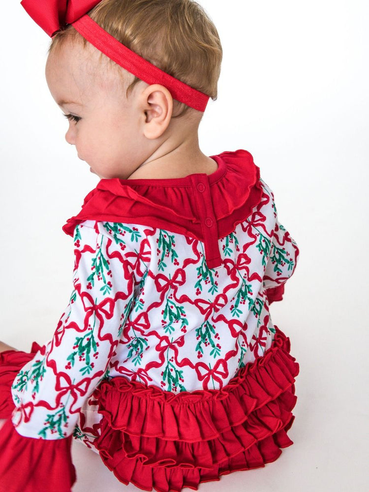 Carol of the Bows LS Ruffle Flare Romper