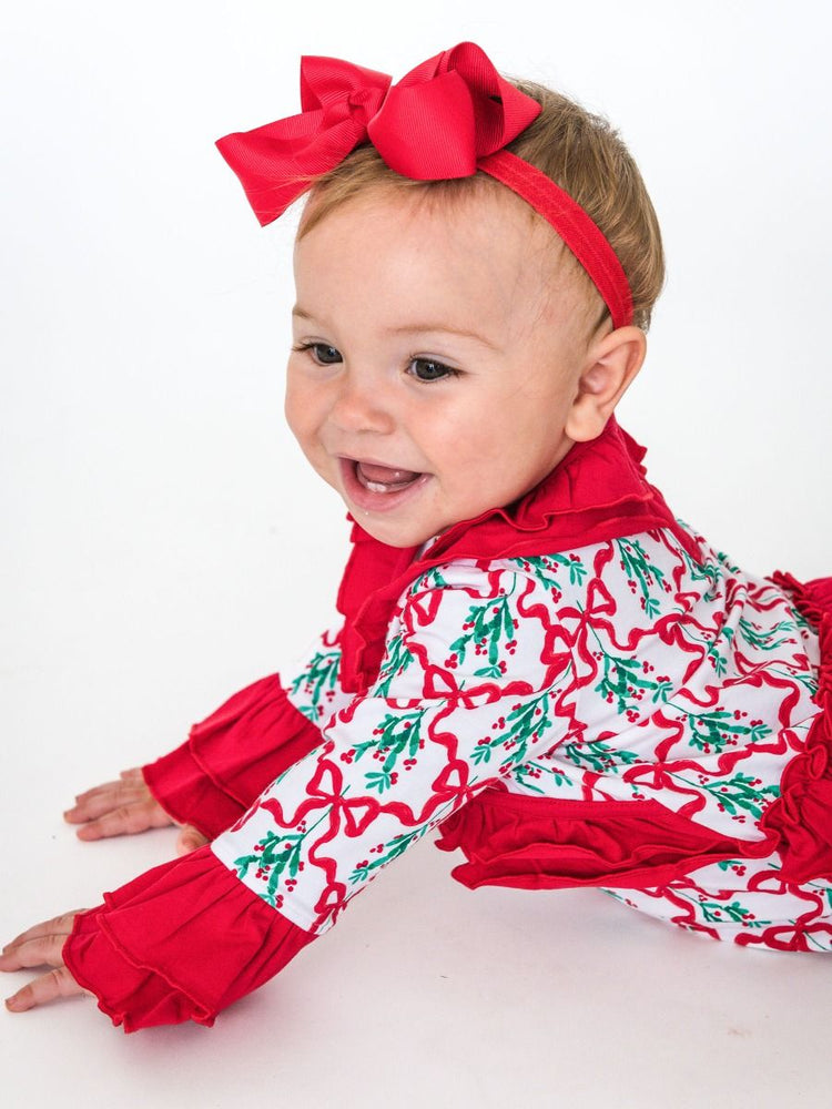 Carol of the Bows LS Ruffle Flare Romper