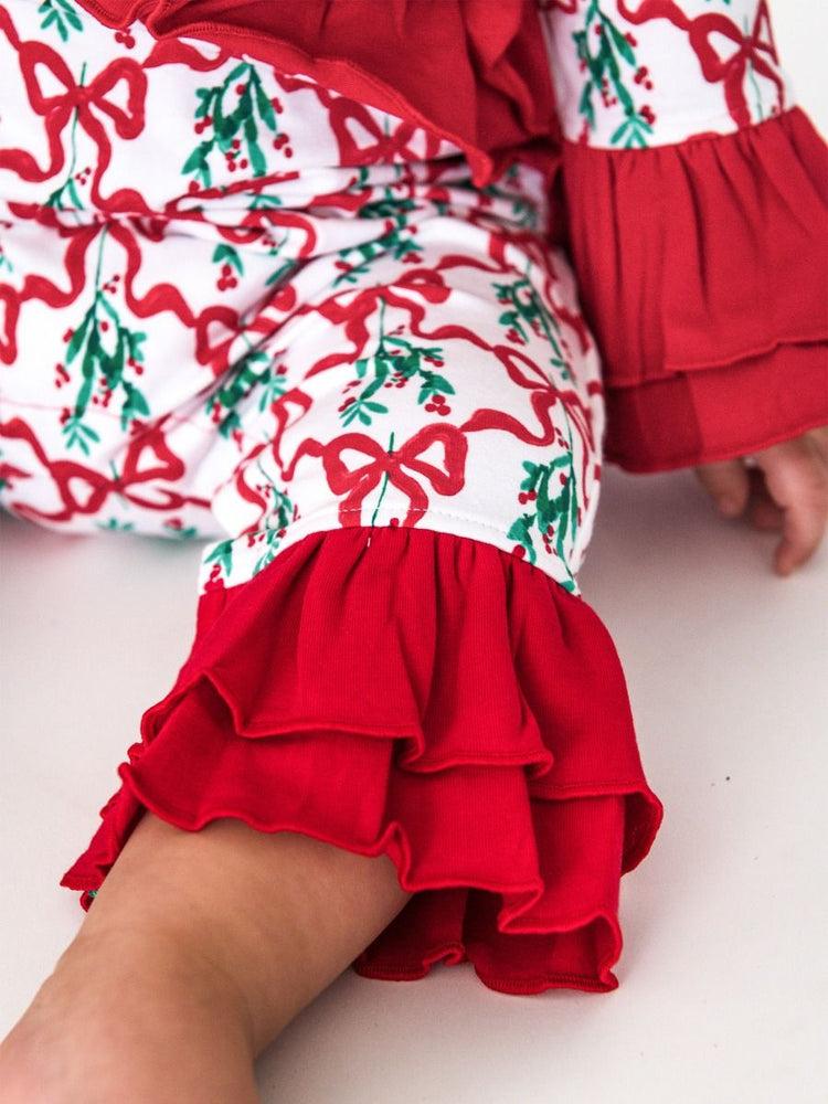 Carol of the Bows LS Ruffle Flare Romper