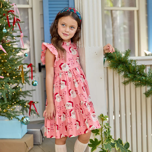 Pink Candy Cane Santa Jennifer Dress